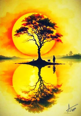 Sunset Serenity: The Lone Fisherman