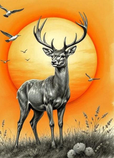 Sunset Deer #3