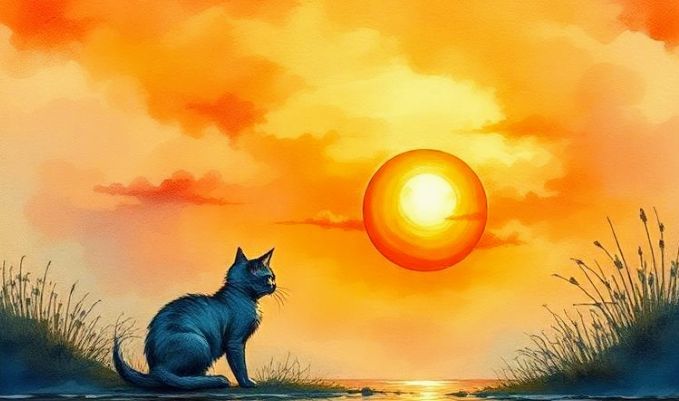 Cat at sunset #1