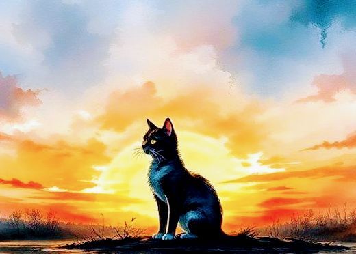 Cat at Sunset #3
