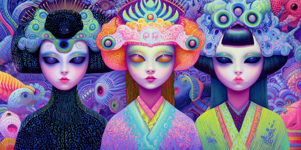 Geishas in a riot of color 5