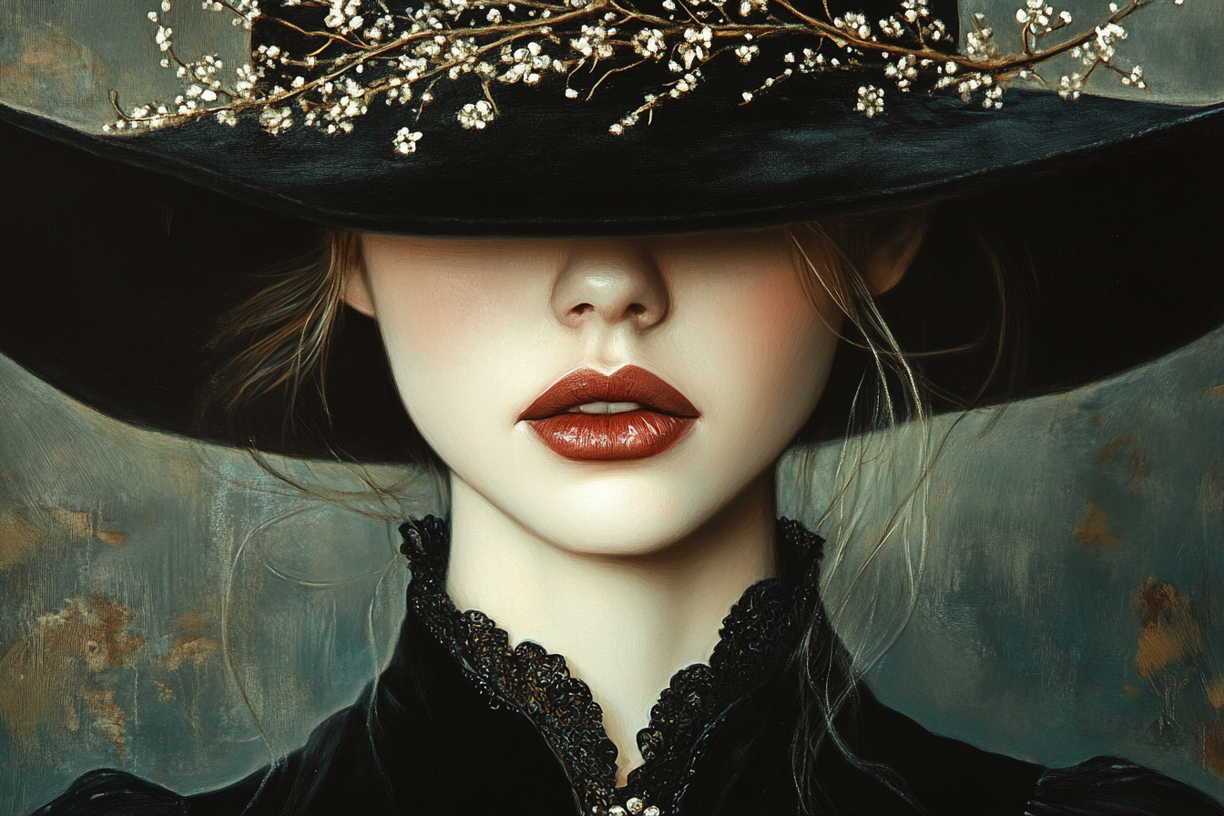 Sombrero con delicadas flores
