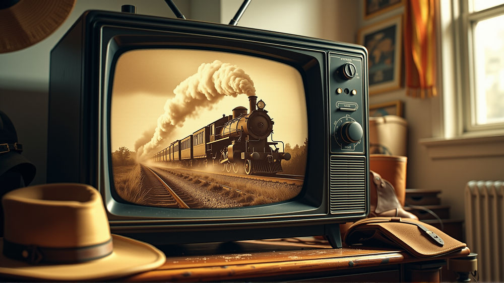 A Western Film Train Scene