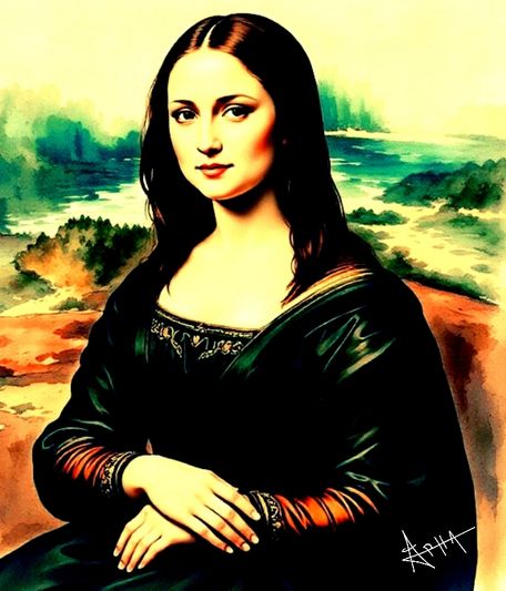 Painting reminiscent of Leonardo da Vinci's "Mona Lisa"
