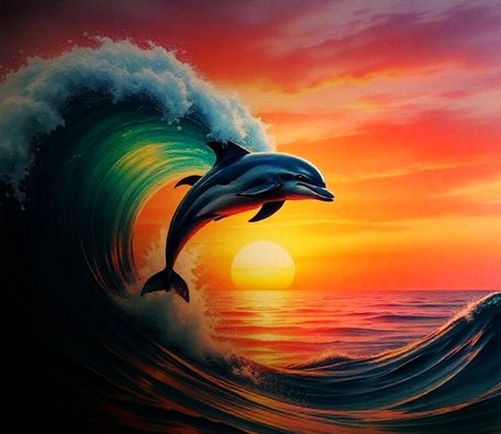 Dolphin's Sunset Leap