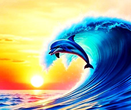 Dolphin's Sunset Leap #1
