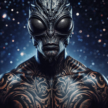 The Space Alien #115 Alien 🅸🅸🅸 Inked Interstellar Insectoid