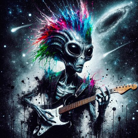 The Space Alien #143 Punk Alien Guitarist