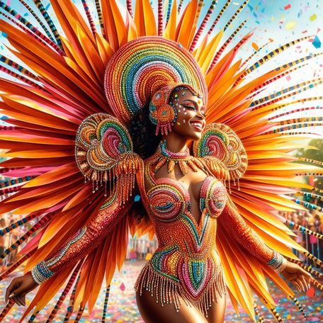 FWI Carnival - Red Fan Queen