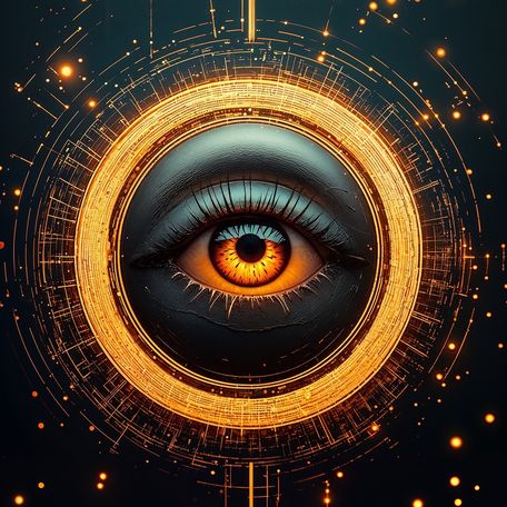 The Eyeball #128 Futuristic Glowing Digital Eye Art