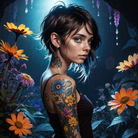 Edgy floral girl