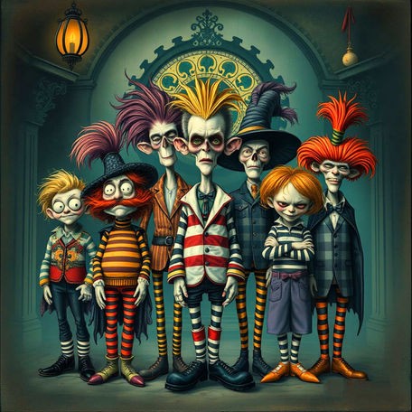 Striped Train Riders