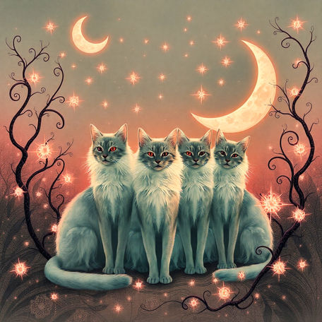Four Gray Cats