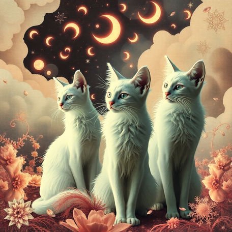 Three White Cats