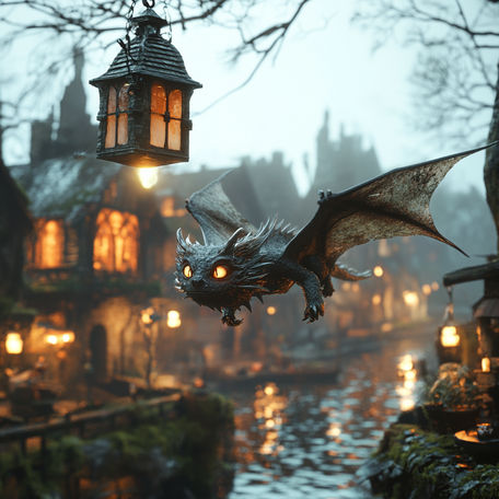 A Baby Dragon Flying