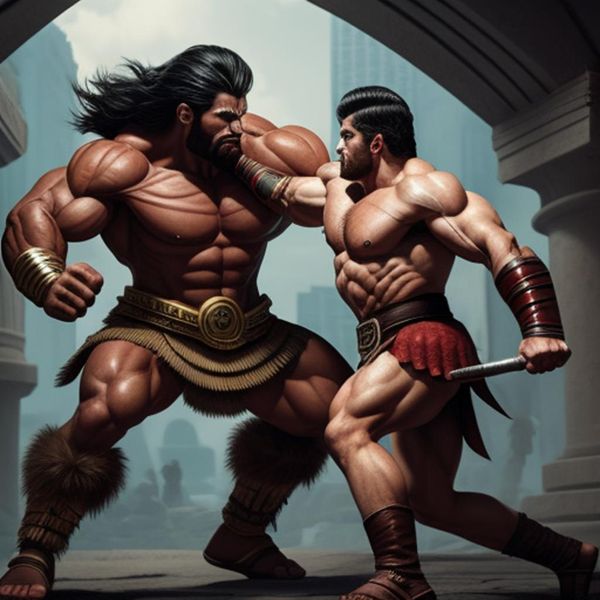 Gerreros luchando,por el honor.