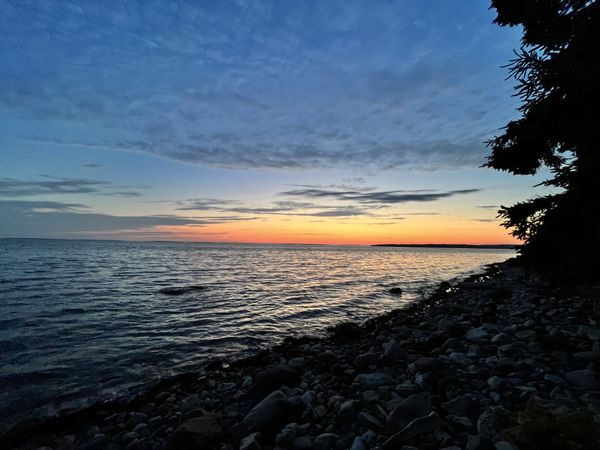 Maine Shoreline at Dusk