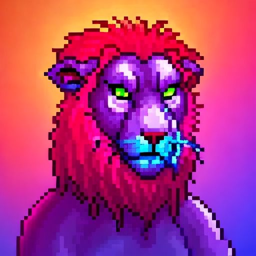 Angry Neon Lion
